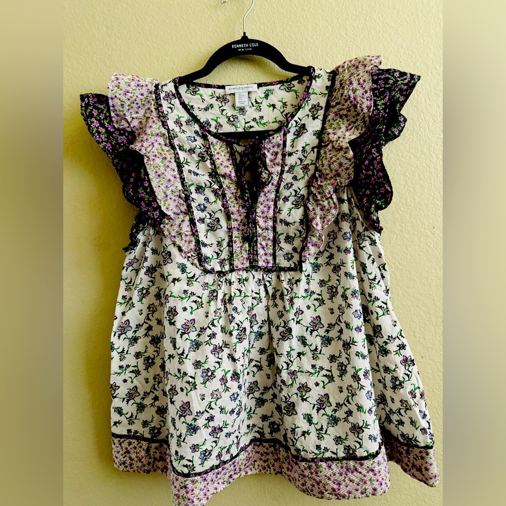 NWOT Carolina Belle Women’s Floral Ruffle Blouse in size L